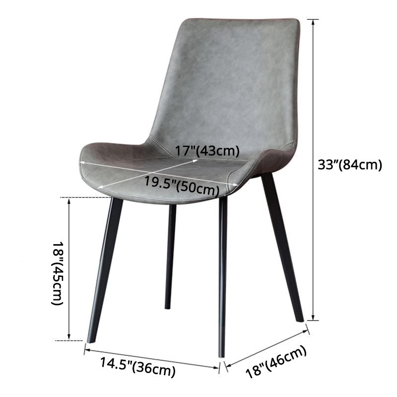 Metal Contemporary Dining Room Side Chair Matte Finish Solid Back Dining Chair Clearhalo ' kitchen&dining_furn' 'Dining Chairs' 'Dining Tables & Seating' 'dining_chair' 'Furniture' 'furniture_dining_chair' 'Kitchen & Dining Furniture' 'kitchen' 1200x1200_7c1b007b-f42f-42c3-8120-273930d65481