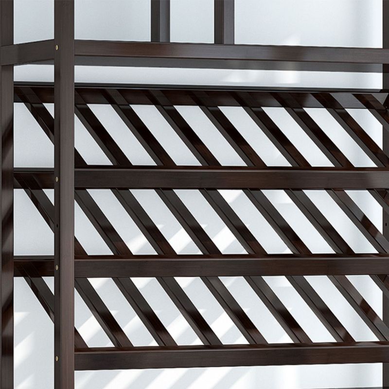 Traditional Brown Wine Rack Floor Wood Wine Bottle Rack for Living Room