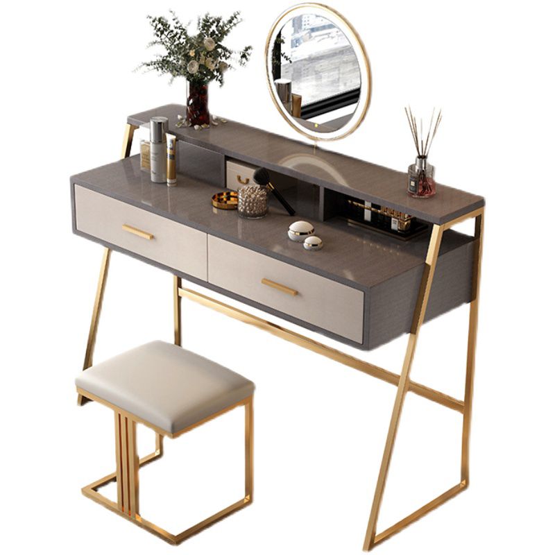 Bedroom Glam 2-Drawer Standing Storage Box Vanity Dressing Table Clearhalo 'Bedroom Furniture' 'furn' 'furn_makeup_vanities' 'Furniture' 'Makeup Vanities' 'makeup_vanities' 1200x1200_7c201dd9-8709-43c1-b158-8eba49387ed1