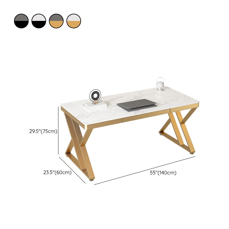 29 "H Glam Writing Desk Bureau de bureau en métal rectangulaire pour le bureau