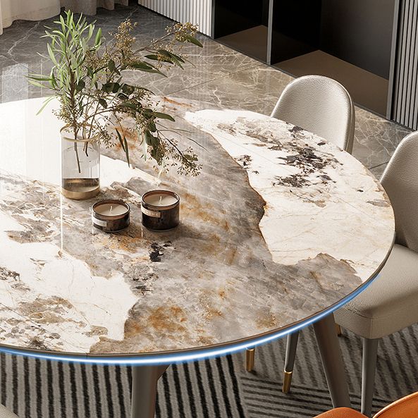 Scandinavian Sintered Stone Table Set of 5/7 with Round Table Retractable Dining Set Clearhalo 'Dining Room Sets' 'Dining Tables & Seating' 'dining_room_set' 'furn' 'furn_dining_room_set' 'Furniture' 'furniture_dining_room_set' 'Kitchen & Dining Furniture' 'kitchen&dining_furn' 'kitchen' 1200x1200_7c217a86-c40a-4735-ba75-33dc611b231b