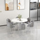 Stone Double Pedestal Dining Table Simplicity Style Dining Room Table for Home Clearhalo ' dining_table' 'Dining Tables & Seating' 'Dining Tables' 'furn' 'furn_dining_table' 'Furniture' 'furniture_dining_table' 'Kitchen & Dining Furniture' 'kitchen&dining_furn' 'kitchen' 'kitchen_dining_table' 1200x1200_7c21ed68-94c2-4ea0-86af-c5f51966b6e5