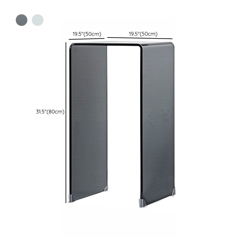 Modern Square Glass Side End Table Sled Corner Table for Living Room