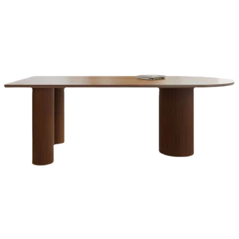 Contemporary Dining Table Solid Wood Table with 3 Legs for Home Kitchen Dinner Clearhalo ' dining_table' 'Dining Tables & Seating' 'Dining Tables' 'furn' 'furn_dining_table' 'Furniture' 'furniture_dining_table' 'Kitchen & Dining Furniture' 'kitchen&dining_furn' 'kitchen' 'kitchen_dining_table' 1200x1200_7c24174e-3442-412a-a99f-73e2889ded44