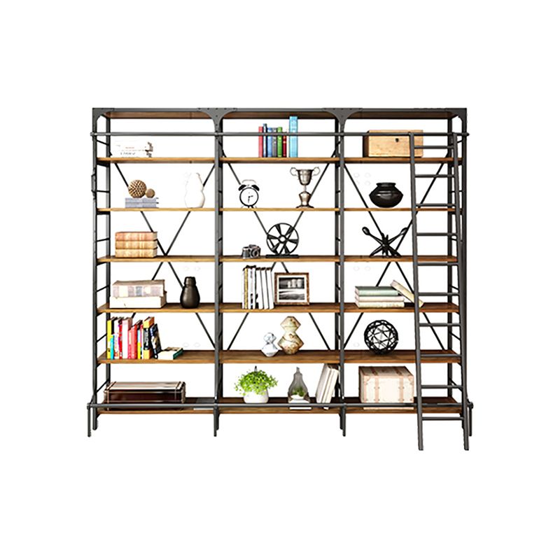Modern Style Open Back Bookshelf Standard Metal Bookcase in Black Clearhalo 'Bookcases' 'furn' 'furn_bookcases' 'Furniture' 'Office Furniture' 1200x1200_7c24d635-45e6-4736-aac9-e88cce5c1bfa