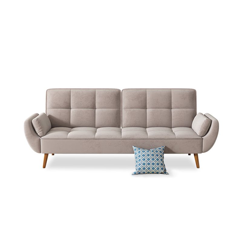 Contemporary Faux Leather and Velvet Reclining Convertible Settee Couch Clearhalo 'furn' 'furn_sofas' 'Furniture' 'Living Room Furniture' 'Sofa' 'sofas' 1200x1200_7c250277-e61e-4636-9c78-eba1d63e1907