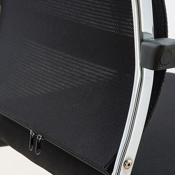 Chaise de bureau à domicile avec dossier moyen, siège et dossier en maille, sans roues, chaise de conférence