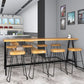 Dining Room Rectangle Wood Top Counter Table Metal Black Legs Industrial Bar Table Clearhalo 'Bar Furniture' 'Bar Tables' 'bar_tables' 'furn' 'furn_bar_tables' 'Furniture' 'furniture_bar_tables' 'Kitchen & Dining Furniture' 1200x1200_7c259805-859d-42cd-b6ee-2b4198f2bbbb