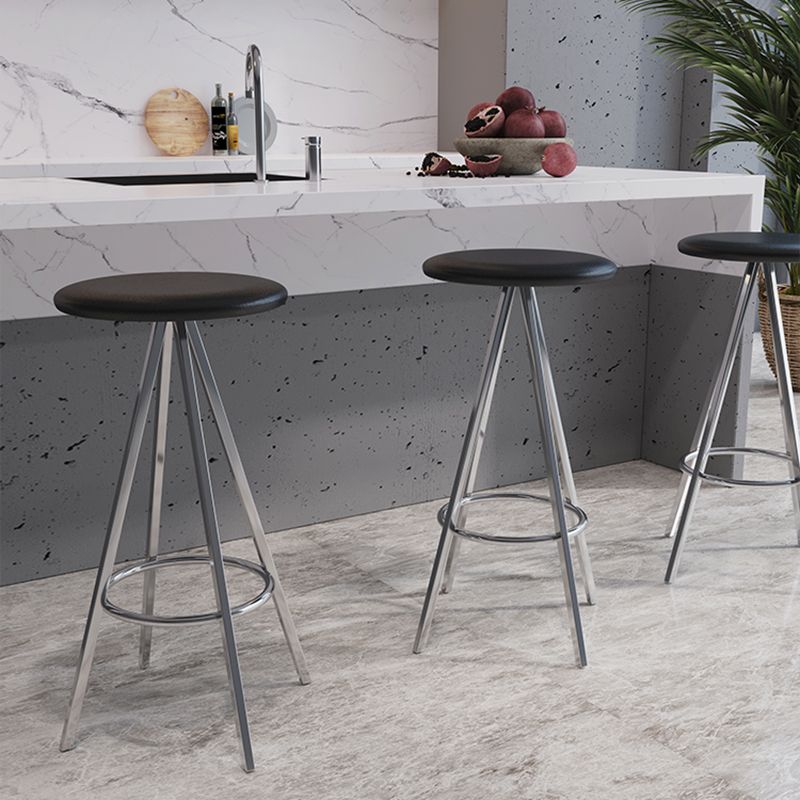 Industrial Style Barstools Leather Seats Metal 3 Legs Counter Stools for Dining Room Clearhalo 'Bar Furniture' 'Bar Stools' 'bar_stools' 'furn' 'furn_bar_stools' 'Furniture' 'furniture_bar_stools' 'Kitchen & Dining Furniture' 1200x1200_7c262e9a-7e71-4f1e-87c9-8204a9808108