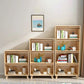 Scandinavian Closed Back Standard Bookshelf Wooden Bookcase with Rectangular Shelves