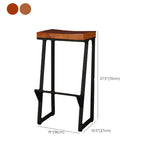 Eigentijdse houten barkrukken Backless Bar Stool met metalen benen