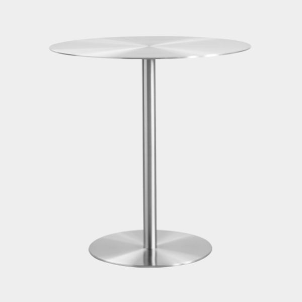 Metal Industrial Dining Table Stainless Steel Top Dining Table with Pedestal Base Clearhalo ' dining_table' 'Dining Tables & Seating' 'Dining Tables' 'furn' 'furn_dining_table' 'Furniture' 'furniture_dining_table' 'Kitchen & Dining Furniture' 'kitchen&dining_furn' 'kitchen' 'kitchen_dining_table' 1200x1200_7c289ff4-6866-498f-9ed6-e3a90517b1a6