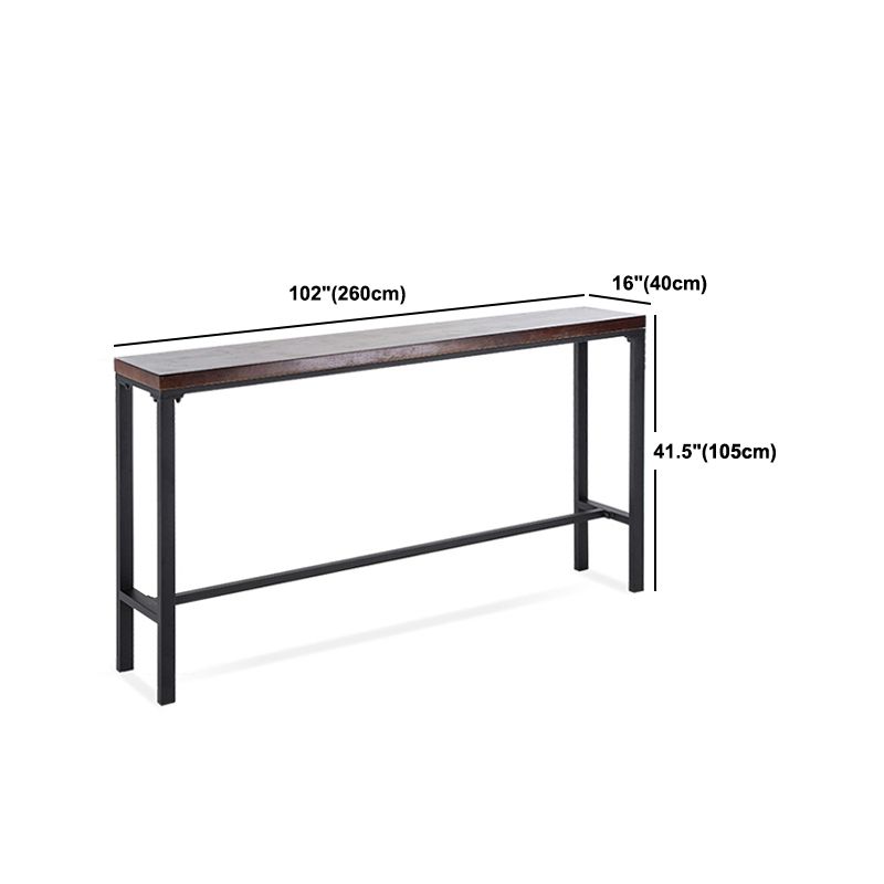 Industrial Rectangle Solid Wood Bar Table Set 1/5 Pieces Counter Table with High Stools Clearhalo 'Bar Furniture' 'furn' 'furn_home_bar_bar_sets' 'Furniture' 'Home Bars & Bar Sets' 'home_bar_bar_sets' 'Kitchen & Dining Furniture' 1200x1200_7c299c50-a0ca-40f5-9aed-71ffd612990a