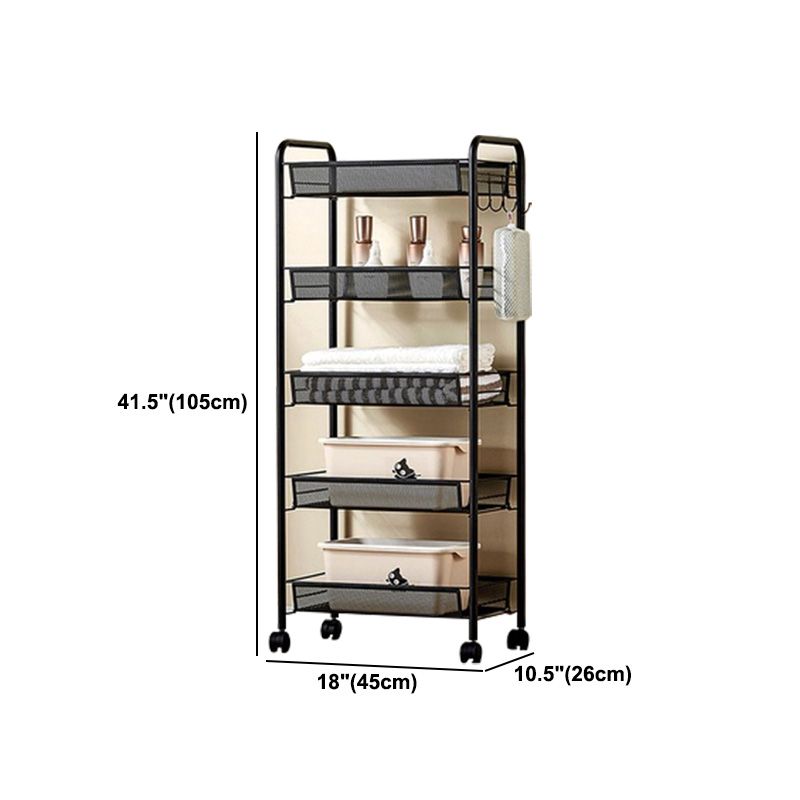 Industrial Metal Etagere Bookshelf Vertical Open Bookcase with Caster Wheels Clearhalo 'Bookcases' 'furn' 'furn_bookcases' 'Furniture' 'furniture_bookcases' 'Office Furniture' 1200x1200_7c2ae7d1-a986-42d3-8699-0d059b08cf01