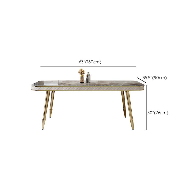 Luxury Kitchen Dinner Table Stone Rectangle 4 Legs Dining Table Clearhalo 'Dining Tables & Seating' 'Dining Tables' 'dining_table' 'furn' 'furn_dining_table' 'Furniture' 'Kitchen & Dining Furniture' 1200x1200_7c2c30d6-9314-4478-8b0c-eae001dbe41a