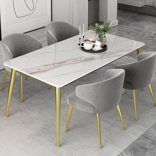 Glam White Sintered Stone Dining Table Set 1/4/5/7 Pieces Dining Set Clearhalo 'Dining Room Sets' 'Dining Tables & Seating' 'dining_room_set' 'furn' 'furn_dining_room_set' 'Furniture' 'furniture_dining_room_set' 'Kitchen & Dining Furniture' 1200x1200_7c2ca818-3f28-40c4-a9a4-51b3ac049ef3