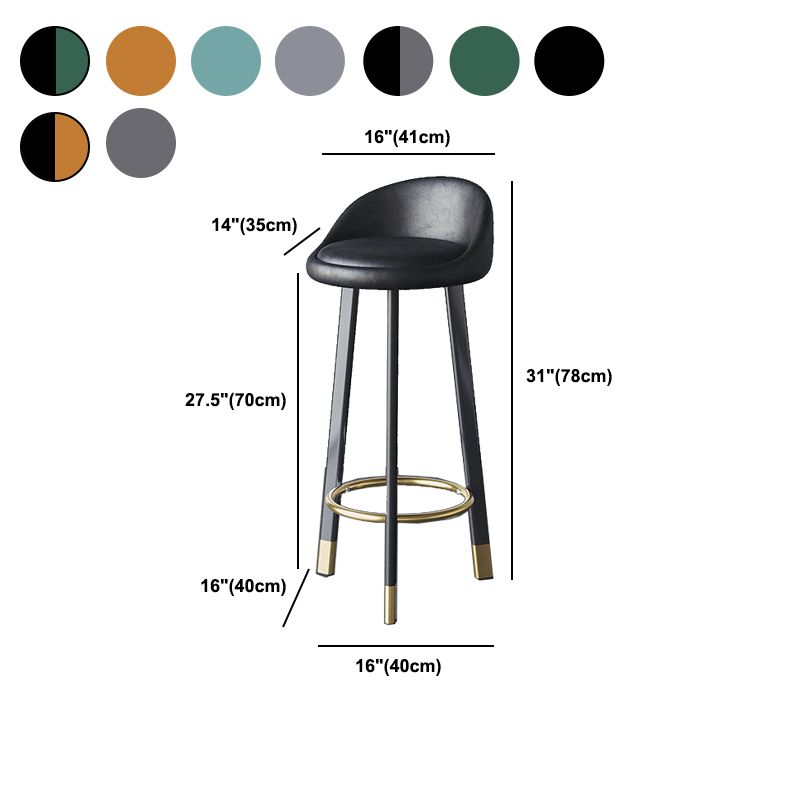 Glam Metal Barstool Fabric Counter Stool in Matte Finish for Home Clearhalo 'Bar Furniture' 'Bar Stools' 'bar_stools' 'furn' 'furn_bar_stools' 'Furniture' 'Kitchen & Dining Furniture' 1200x1200_7c2cf28d-33d8-4fac-851e-4a7dee303fd1