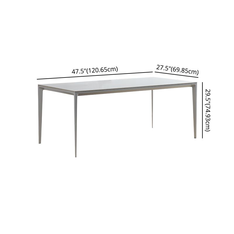 Contemporary Sintered Stone Standard Dining Set Rectangle Kitchen Dining Set in White Clearhalo 'Dining Room Sets' 'Dining Tables & Seating' 'dining_room_set' 'furn' 'furn_dining_room_set' 'Furniture' 'furniture_dining_room_set' 'Kitchen & Dining Furniture' 'kitchen&dining_furn' 'kitchen' 1200x1200_7c2d46f1-f54a-488b-ac4e-7ad2e9494292
