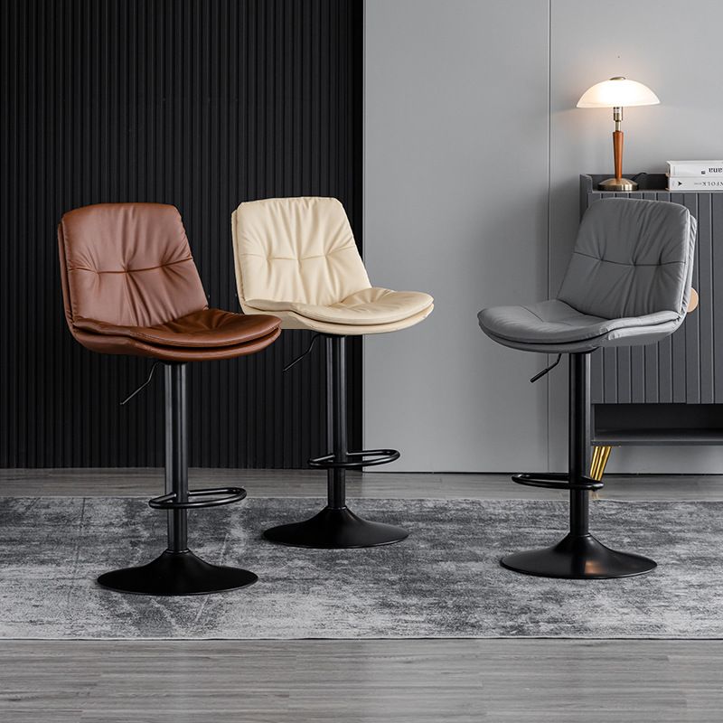 Adjustable Height Metal Leather Counter Stools Swivel Scandinavian Bar Stools Clearhalo 'Bar Furniture' 'Bar Stools' 'bar_stools' 'furn' 'furn_bar_stools' 'furniture_bar_stools' 'Kitchen & Dining Furniture' 'kitchen&dining_furn' 'kitchen' 'kitchen_furn' Furniture' 1200x1200_7c2f0173-e824-47e0-b69f-87466d70aa80