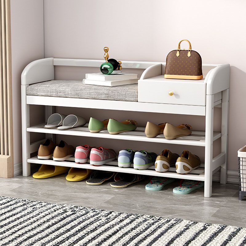 Mid-Century Modern Seating Bench Rectangle Cushioned Shoe Storage Entryway Bench Clearhalo 'Benches' 'Chairs & Seating' 'furn' 'furn_benches' 'Furniture' 'Living Room Furniture' 1200x1200_7c2f8de1-8130-4395-9cb4-013c919d79c4