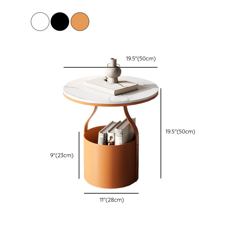 Cabinet de chevet de rangement ouvert contemporain Stone Accent Table Table table de nuit pour chambre à coucher