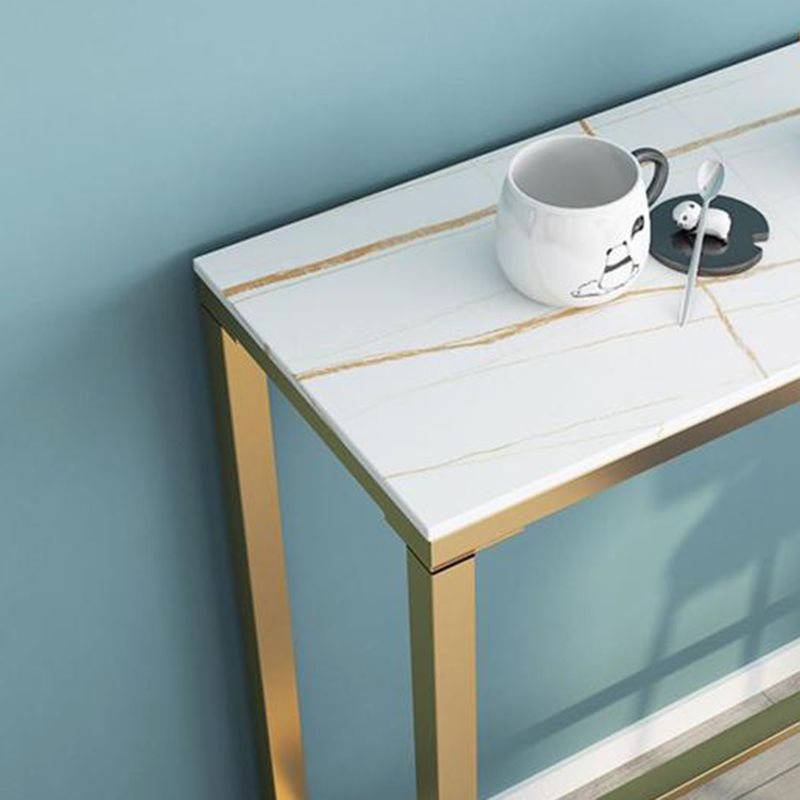 Mesa de comedor de barra rectangular de piedra con base de caballete