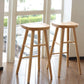Taburete de bar de madera sin respaldo moderno con pedal y asiento de madera