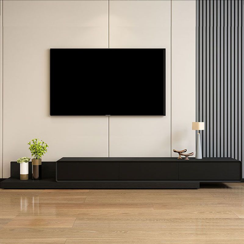 Contemporary Faux Wood TV Stand Console Enclosed Storage TV Stand Clearhalo 'furn' 'furn_tv_stands_entertainment_centers' 'Furniture' 'Living Room Furniture' 'TV Stands & Entertainment Centers' 'TV Stands & Media Storage Furniture' 'tv_stands_entertainment_centers' 1200x1200_7c33f2fc-2b4d-4820-a162-b10e1673a06c