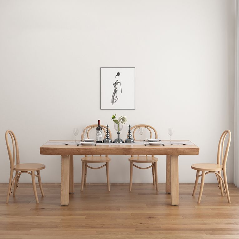 Juego de comedor moderno de 1/4/5/6 piezas, juego de mesa de comedor rectangular de madera de pino