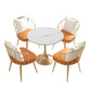 Glam Sintered Stone White Dining Room Set with Round Table and Metal Base Dining Table Furniture Clearhalo 'Dining Room Sets' 'Dining Tables & Seating' 'dining_room_set' 'furn' 'furn_dining_room_set' 'Furniture' 'furniture_dining_room_set' 'Kitchen & Dining Furniture' 'kitchen&dining_furn' 'kitchen' 1200x1200_7c349cf8-3b4e-4701-a5b6-1dab8b0b44b0