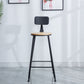 Industrial Round Counter Chair Wood and Metal Bar and Counter Stool with Footrest