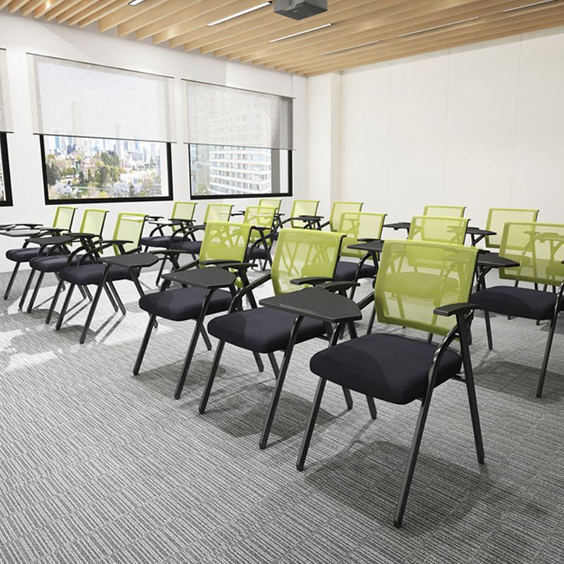 Sedia conferenza pieghevole moderna telaio nero e sedile con armi fisse