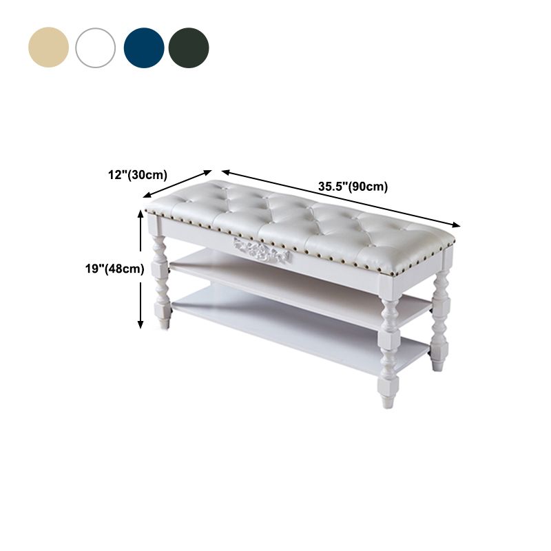 Rubberwood Cushioned Upholstered Seating Bench with Legs Entryway Bench with Storage Clearhalo 'Benches' 'Chairs & Seating' 'furn' 'furn_benches' 'Furniture' 'Living Room Furniture' 1200x1200_7c377911-764e-4e9c-b0c2-96f5b71269b1