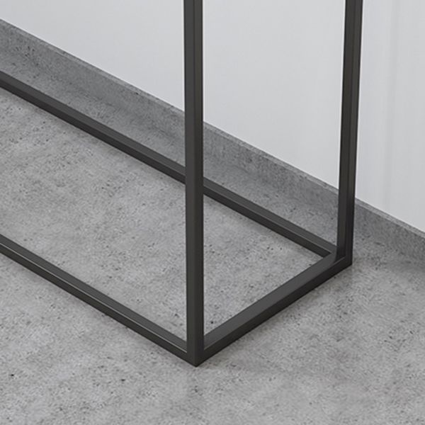 Tabella della console superiore in marmo rettangolo con scaffale di stoccaggio e base di ferro