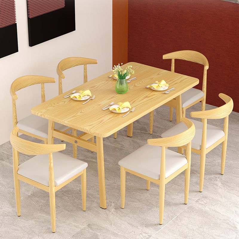 Tavolo da pranzo in legno rettangolo contemporaneo con 4 piede in acciaio