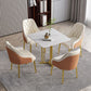 Metal Base Dining Table Glam Style White Stone Top Dining Table for Living Room Clearhalo 'Dining Tables & Seating' 'Dining Tables' 'dining_table' 'furn' 'furn_dining_table' 'Furniture' 'furniture_dining_table' 'Kitchen & Dining Furniture' 1200x1200_7c3983ae-f05b-4482-8c97-3851a249c469