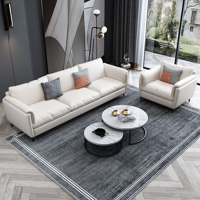 Weißes Lederkissen -Rückensofa zeitgenössischer Kissen -Oberarmsofa