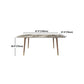 Stone Top Dining Table Mid-Century Modern Dining Table with 4 Wood Legs