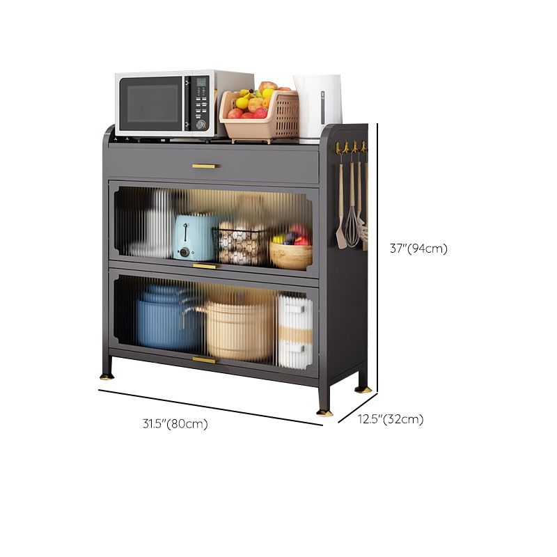 Server di pranzo in metallo contemporaneo server buffet nero per sala da pranzo