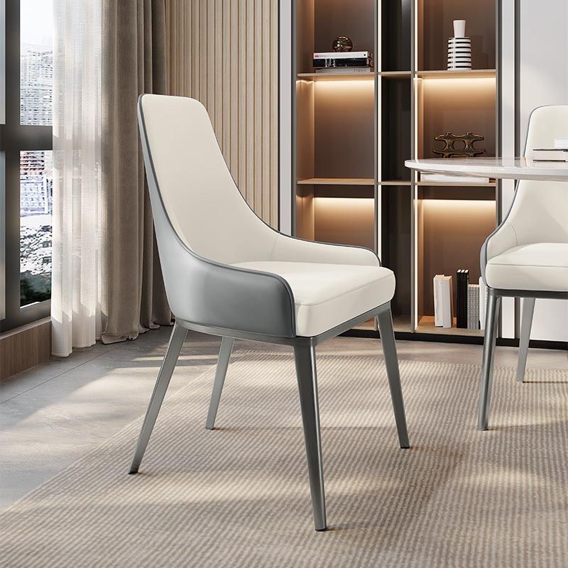 Silla de cuero de imitación tapizada silla de comedor contemporánea