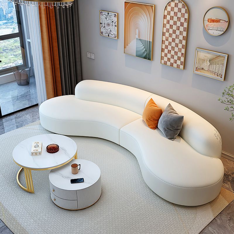 Sofa sectionnel des sections blanches résistantes aux taches pour le salon