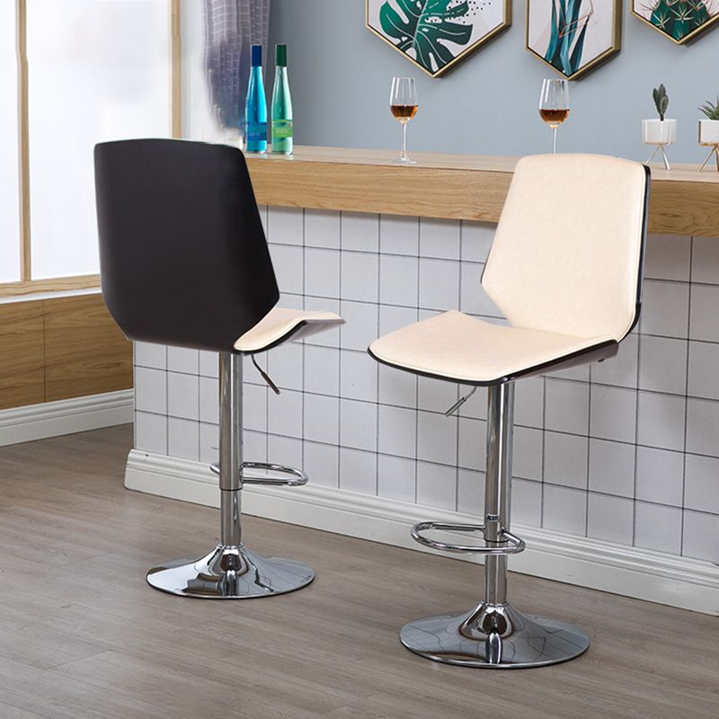 Contemporary Swivel Adjustable Height Bar Stool Indoor Bar Stool with Full Back Clearhalo 'Bar Furniture' 'Bar Stools' 'bar_stools' 'furn' 'furn_bar_stools' 'furniture_bar_stools' 'Kitchen & Dining Furniture' 'kitchen&dining_furn' 'kitchen' 'kitchen_furn' Furniture' 1200x1200_7c3fe734-4887-4df0-9338-11dde577feed