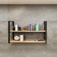 Metal and Wooden Shelf Bookcase Modern Wall Mounted Natural Bookshelf for Study Room