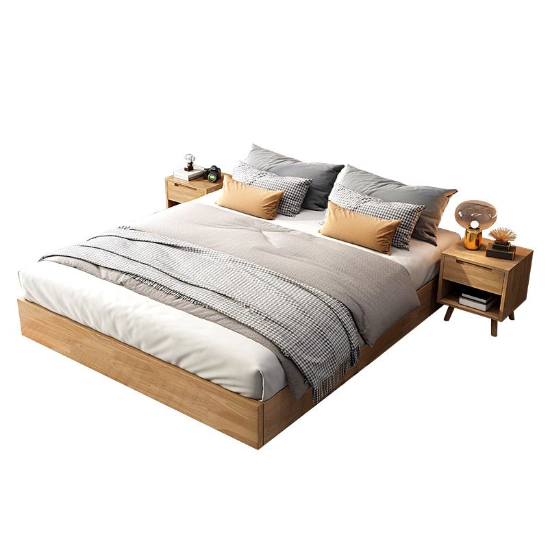 Mid-Century Modern Platform Bed Frame Solid Wood Platform Bed Clearhalo 'Bedroom Furniture' 'Beds' 'furn' 'furn_beds' 'Furniture' 1200x1200_7c41dd93-ee99-4d58-8f16-09ca3f79fa25