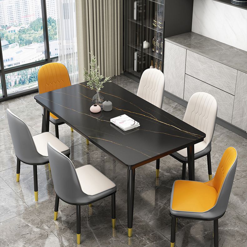 Casual Sintered Stone Standard Dining Table Rectangle Shape Dining Table for Kitchen Clearhalo ' dining_table' 'Dining Tables & Seating' 'Dining Tables' 'furn' 'furn_dining_table' 'Furniture' 'furniture_dining_table' 'Kitchen & Dining Furniture' 'kitchen&dining_furn' 'kitchen' 'kitchen_dining_table' 1200x1200_7c434777-4e8a-49e9-af2c-d80b283590d5