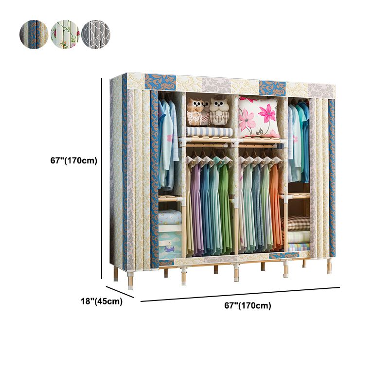 Modern Style Wardrobe Metal 1-Door Wardrobe Closet with Legs