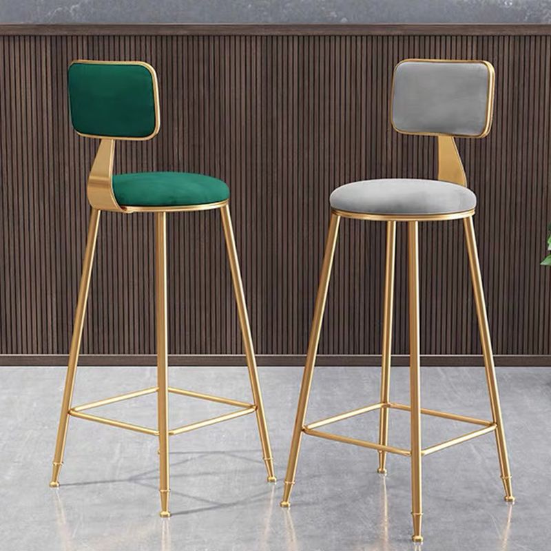 Nordic Glam Bar Stool Round Barhocker für Zuhause mit Metallbeinen
