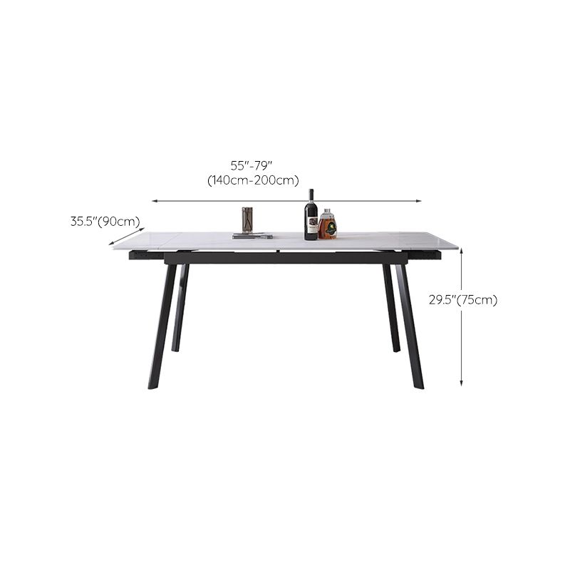 Moderne eettafel Uitschuifbare rechthoekige eettafel voor eetkamer