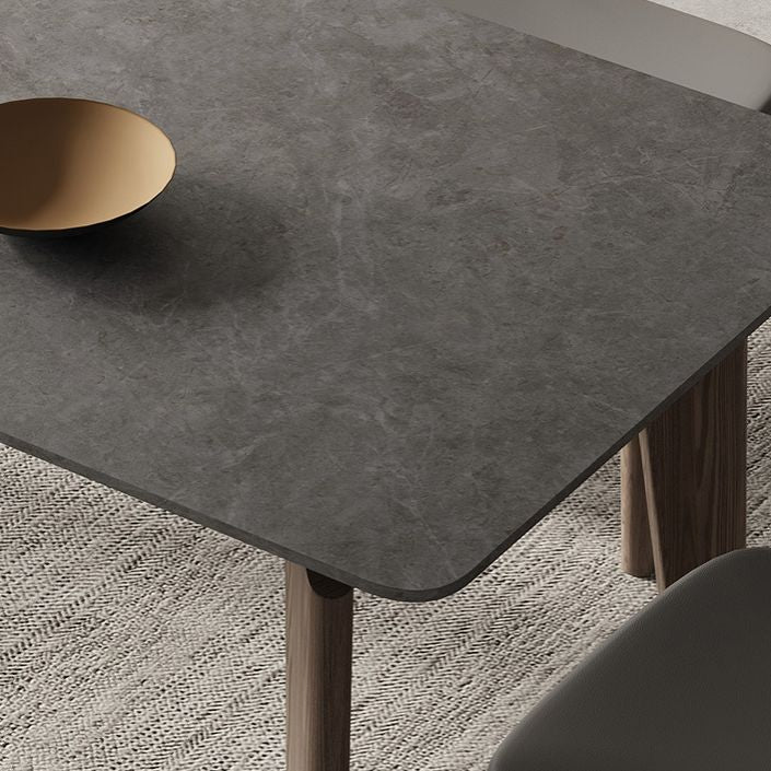 Tavolo da pranzo in pietra grigio moderno con sedie in legno 1/2/4/5/6 pezzi set da pranzo