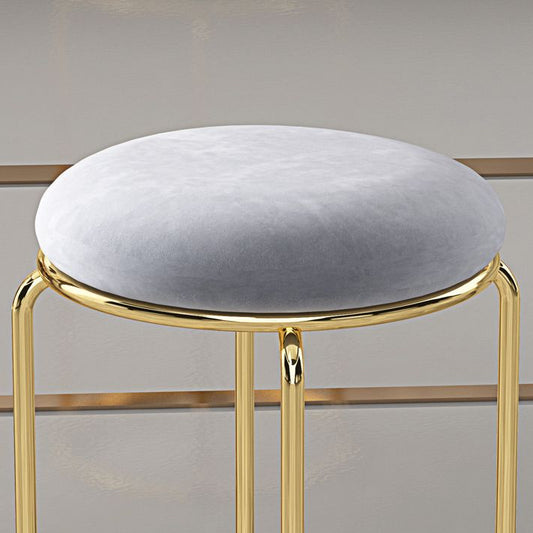 Glam Style Backless Barstool Round Counter Bar Stool with Metal Legs